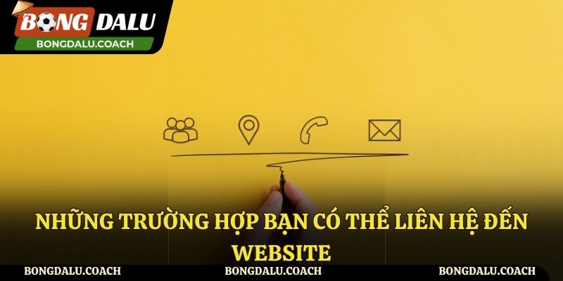 Các trường hợp người dùng có thể liên hệ đến trang web